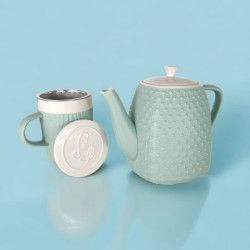 Duo Théière + Mug Bleu Vert