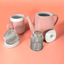 Duo Théière + Mug Rose