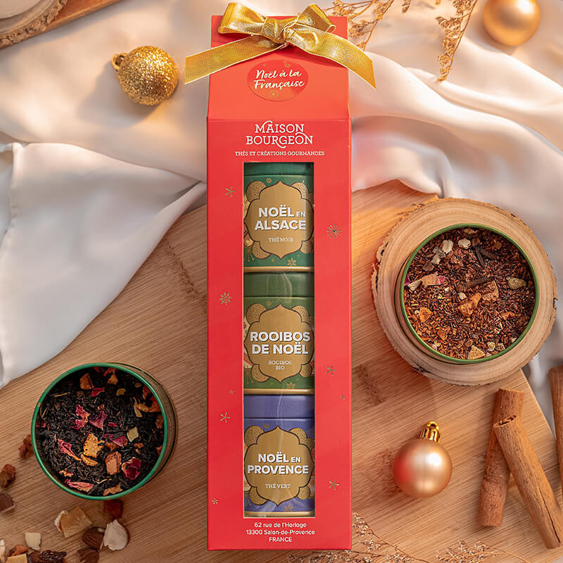 Coffrets de thés - Coffret thé cadeau de Noël rouge - Maison Bourgeon