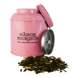 Boite à thé vrac 100g métal rose