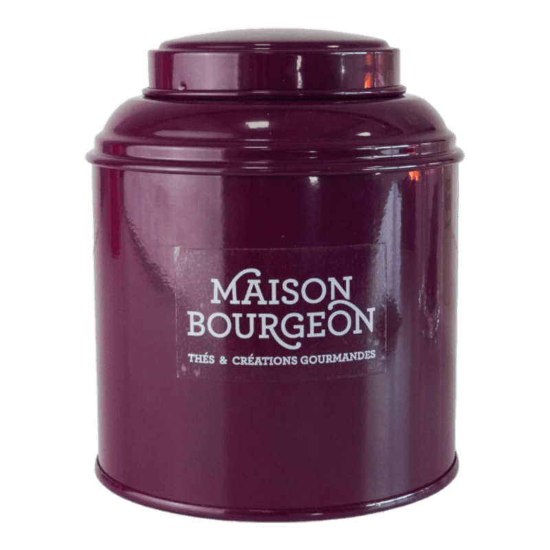 Boite à thé vrac 100g métal aubergine Boite à thé vrac 100g métal aubergine