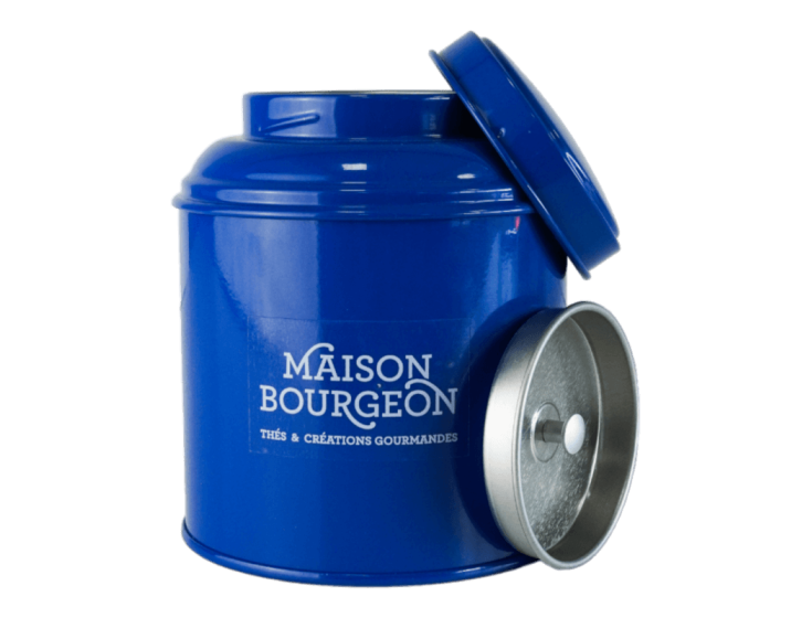 Boite à thé en métal pour thé en vrac couleur bleu - Maison Bourgeon