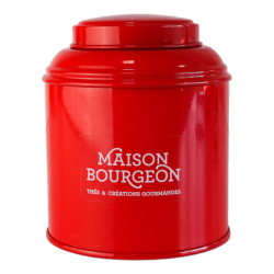 Boite à thé vrac 100g métal rouge