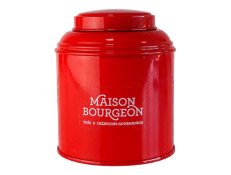 Boite à thé vrac 100g métal rouge