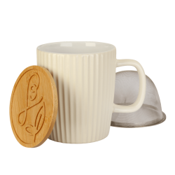 Mug à thé en céramique 40cl couleur Beige