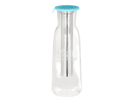 Carafé à thé en verre borosilicate avec filtre inox, bleue