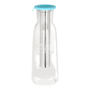 Carafé à thé en verre borosilicate avec filtre inox, bleue