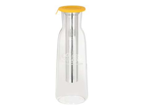 Carafé à thé en verre borosilicate avec filtre inox, jaune
