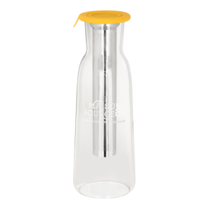 Carafé à thé en verre borosilicate avec filtre inox, jaune