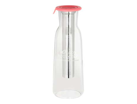 Carafé à thé en verre borosilicate avec filtre inox, rose