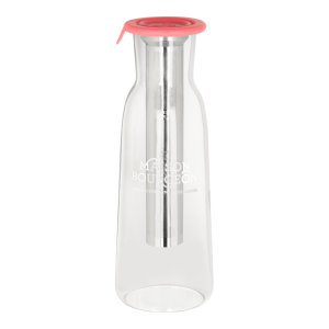 Carafé à thé en verre borosilicate avec filtre inox, rose