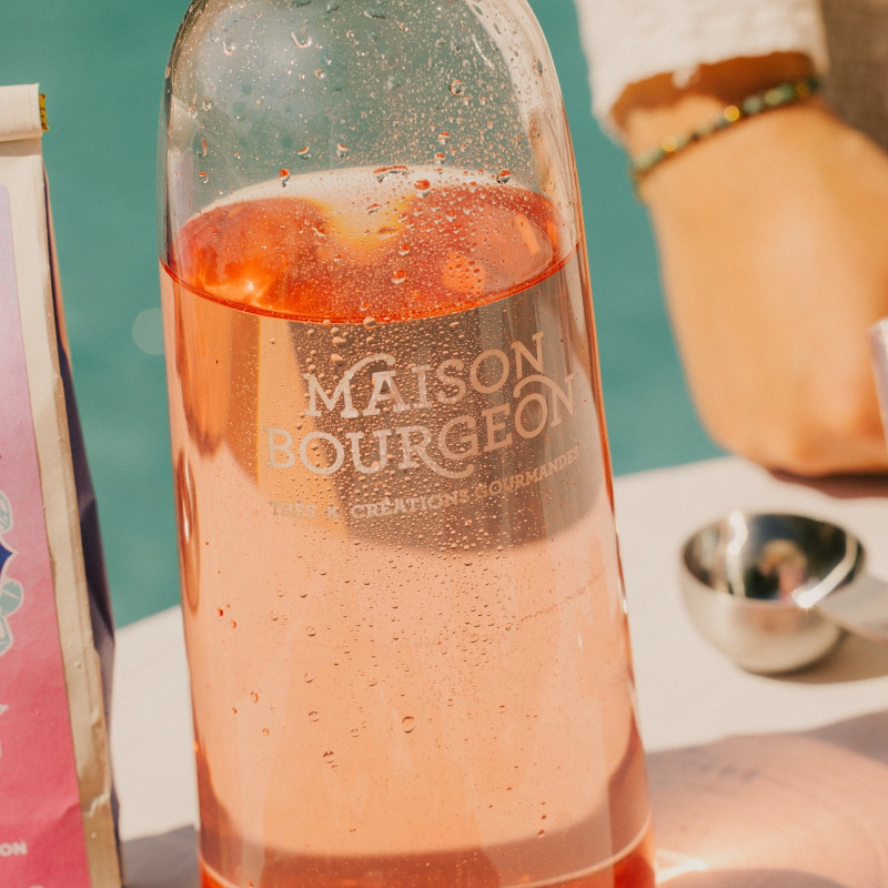 Carafe à thé en verre 1L, avec filtre inox, rose Carafe à thé en verre 1L, avec filtre inox, rose