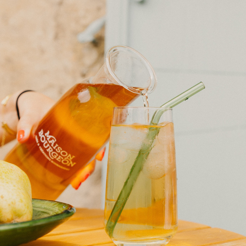 Carafe à thé en verre 1L, avec filtre inox, jaune Carafe à thé en verre 1L, avec filtre inox, jaune
