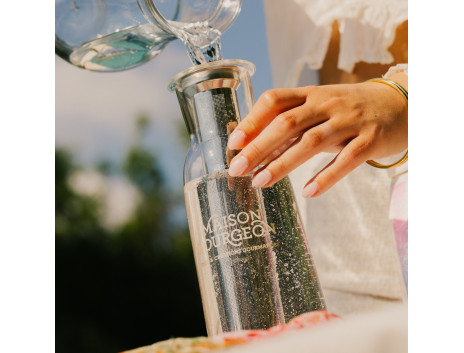 Carafe à thé en verre 1L, avec filtre inox, verte