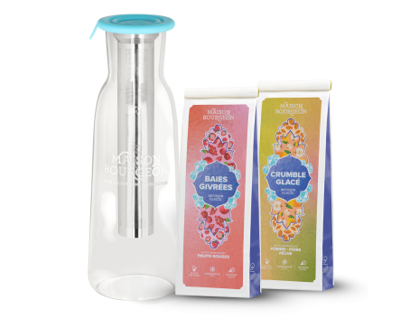 Pack Carafe à Thé glacé bleu + 2 thés glacés