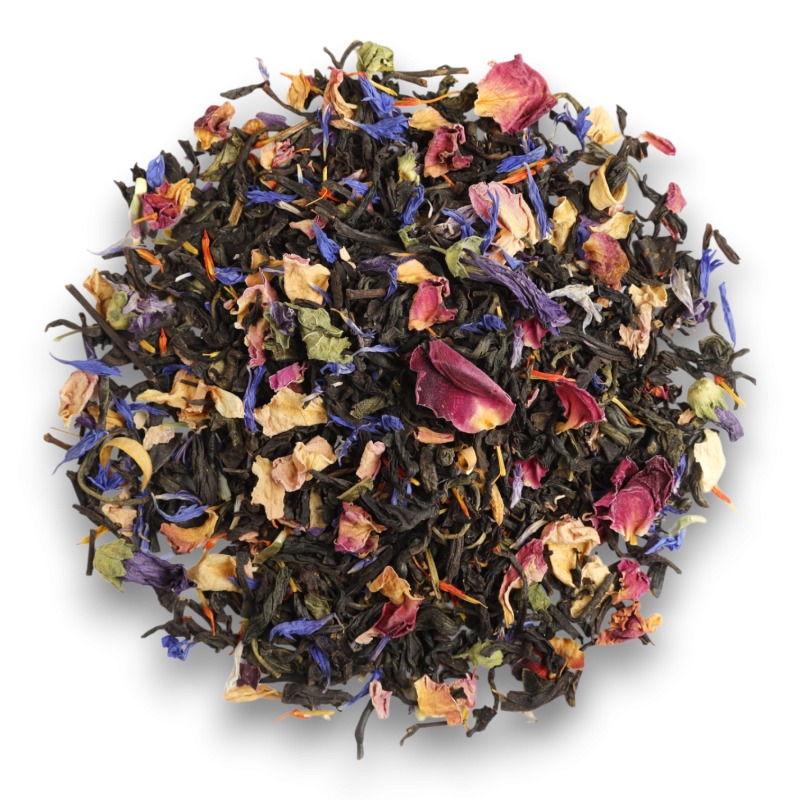 Thé noir, thé vert - Parfums rose, jasmin et violette - Maison Bourgeon Thé noir, thé vert - Parfums rose, jasmin et violette - Maison Bourgeon