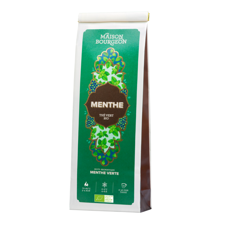 Thé vert bio à la menthe (AB) - Maison Bourgeon Thé vert bio à la menthe (AB) - Maison Bourgeon
