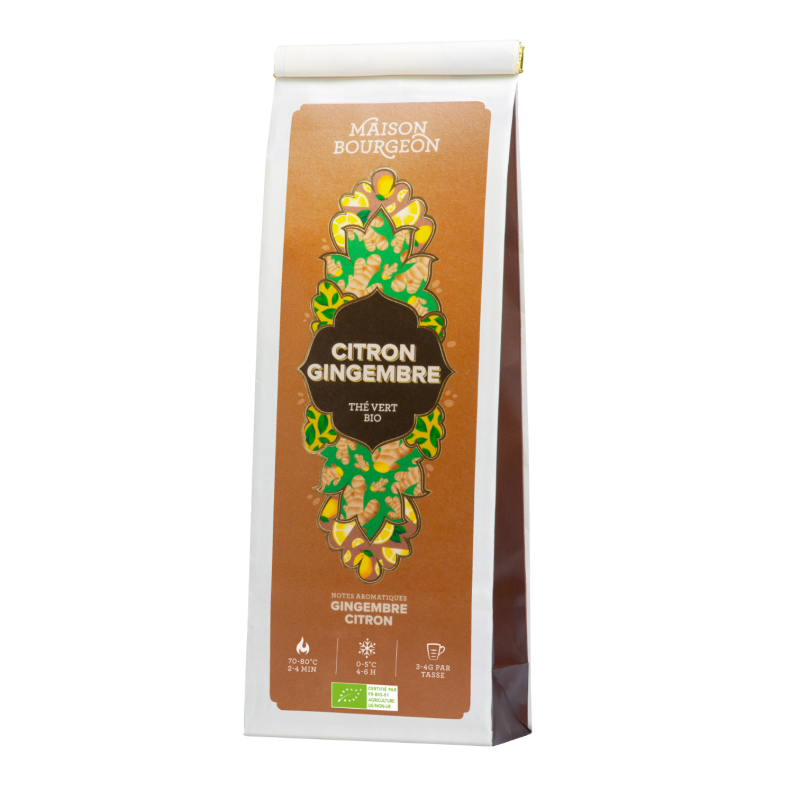 Thé vert bio au gingembre et citron - Maison Bourgeon
