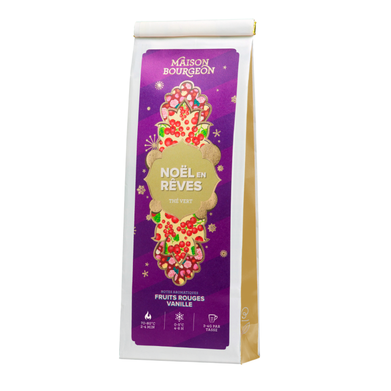 Thé vert de Noël - Parfums fruits rouges et vanille - Maison Bourgeon Thé vert de Noël - Parfums fruits rouges et vanille - Maison Bourgeon