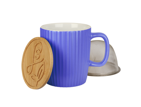 Mug à thé en céramique 40cl bleu