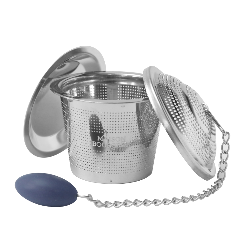Infuseur à thé individuel bleu en inox avec couvercle Infuseur à thé individuel bleu en inox avec couvercle