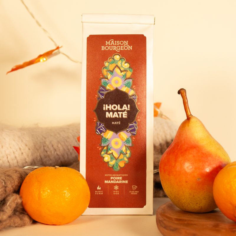 Infusion, maté vert - Parfums poire et mandarine - Maison Bourgeon Infusion, maté vert - Parfums poire et mandarine - Maison Bourgeon