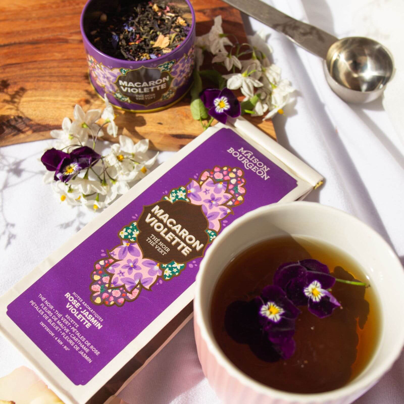 Thé noir, thé vert - Parfums rose, jasmin et violette - Maison Bourgeon
