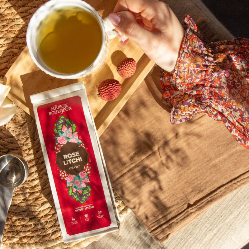 Thé vert à la rose et au litchi - Maison Bourgeon