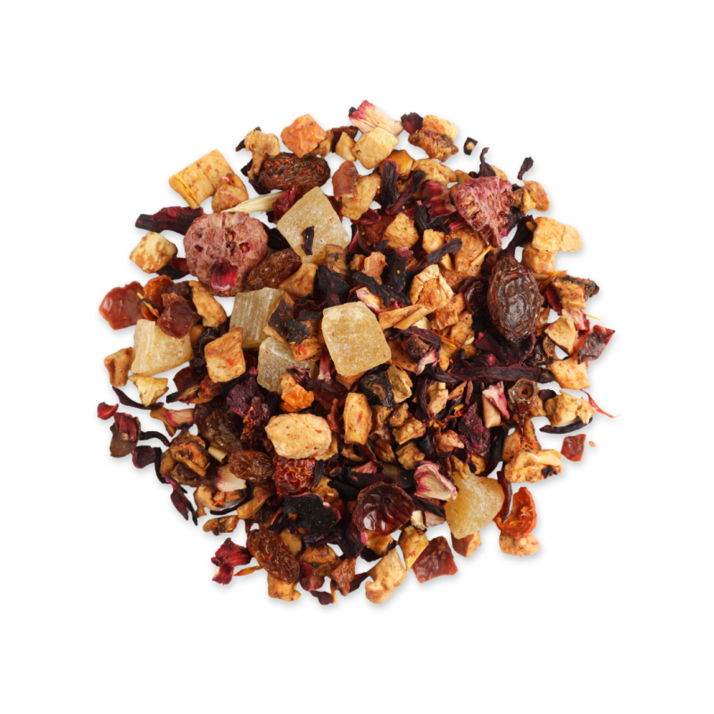 Infusion glacée fraise, framboise, hibiscus