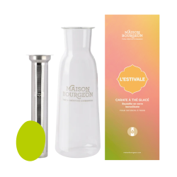 Carafé à thé glacé en verre borosilicate avec filtre inox, jaune