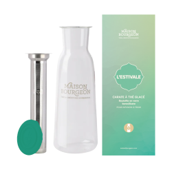 Carafé à thé glacé en verre borosilicate avec filtre inox, verte