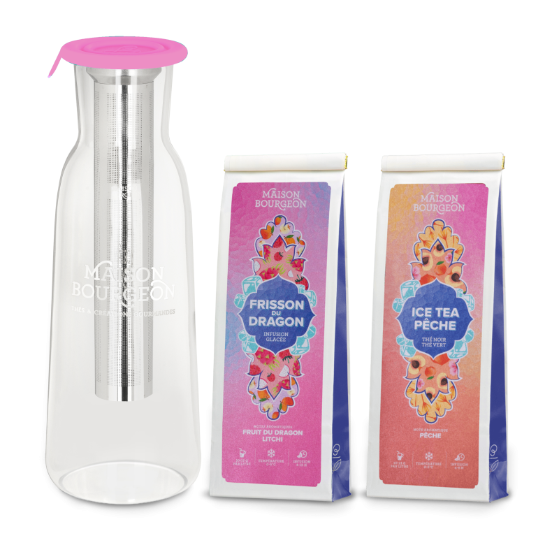 Pack Carafe à Thé rose + 2 thés glacés