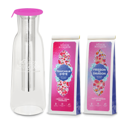 Pack carafe fuchsia + 2 thés glacés
