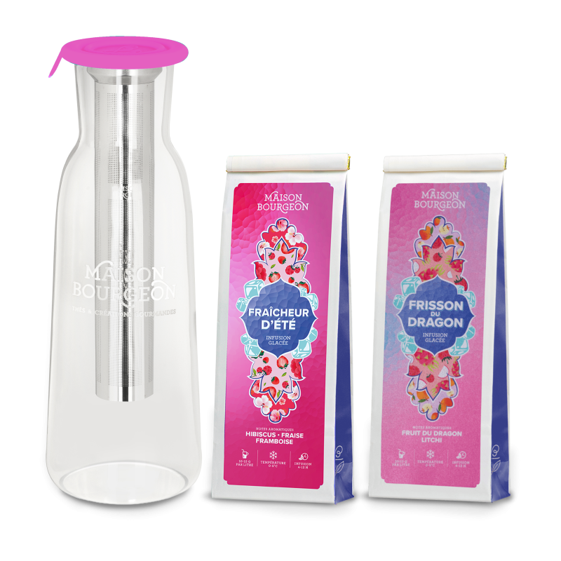 Pack Carafe à Thé fuchsia + 2 thé glacés
