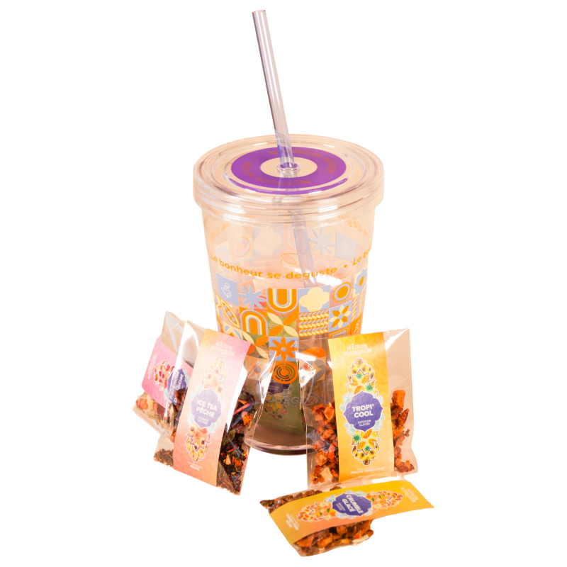 Offre glacée Verre Voyageur Violet • 8 thés glacés • 20 filtres